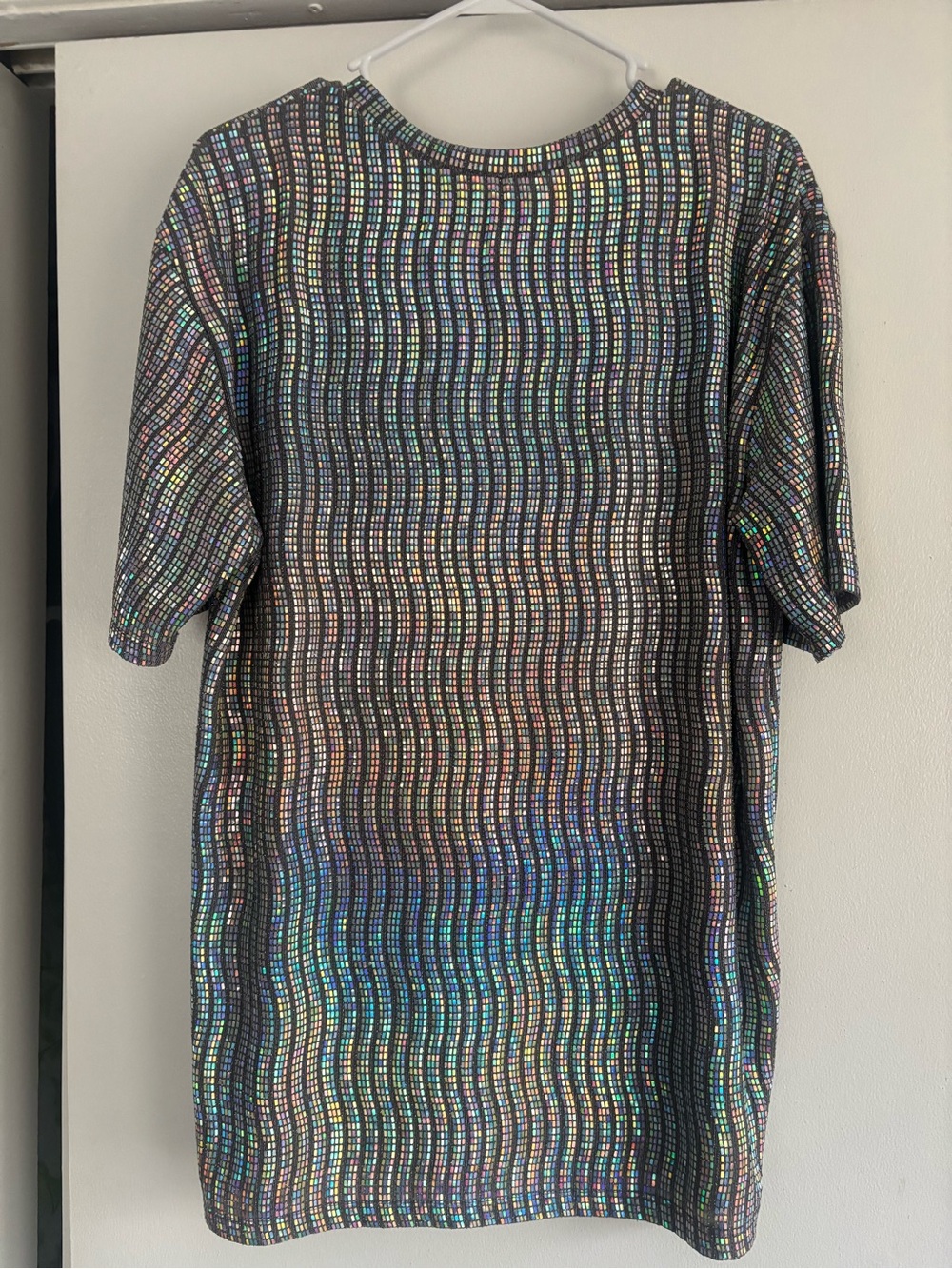 Fashion Nova Iridescent Holographic Sequin Top - Black Base